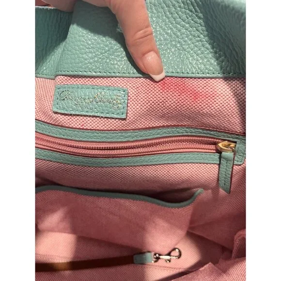 Dooney & Bourke Pebble Grain Logo Lock Sac Handbag Spearmint Tiffany Wallet Key - Picture 11 of 16